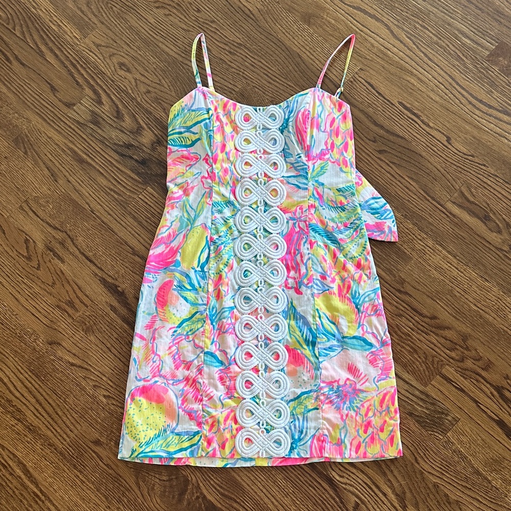 Never worn! Lilly Pulitzer Pink and Blue Tropical Dress